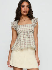 Auroraah Frill Top Yellow Check