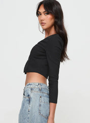 Time Is Up Long Sleeve Top Black