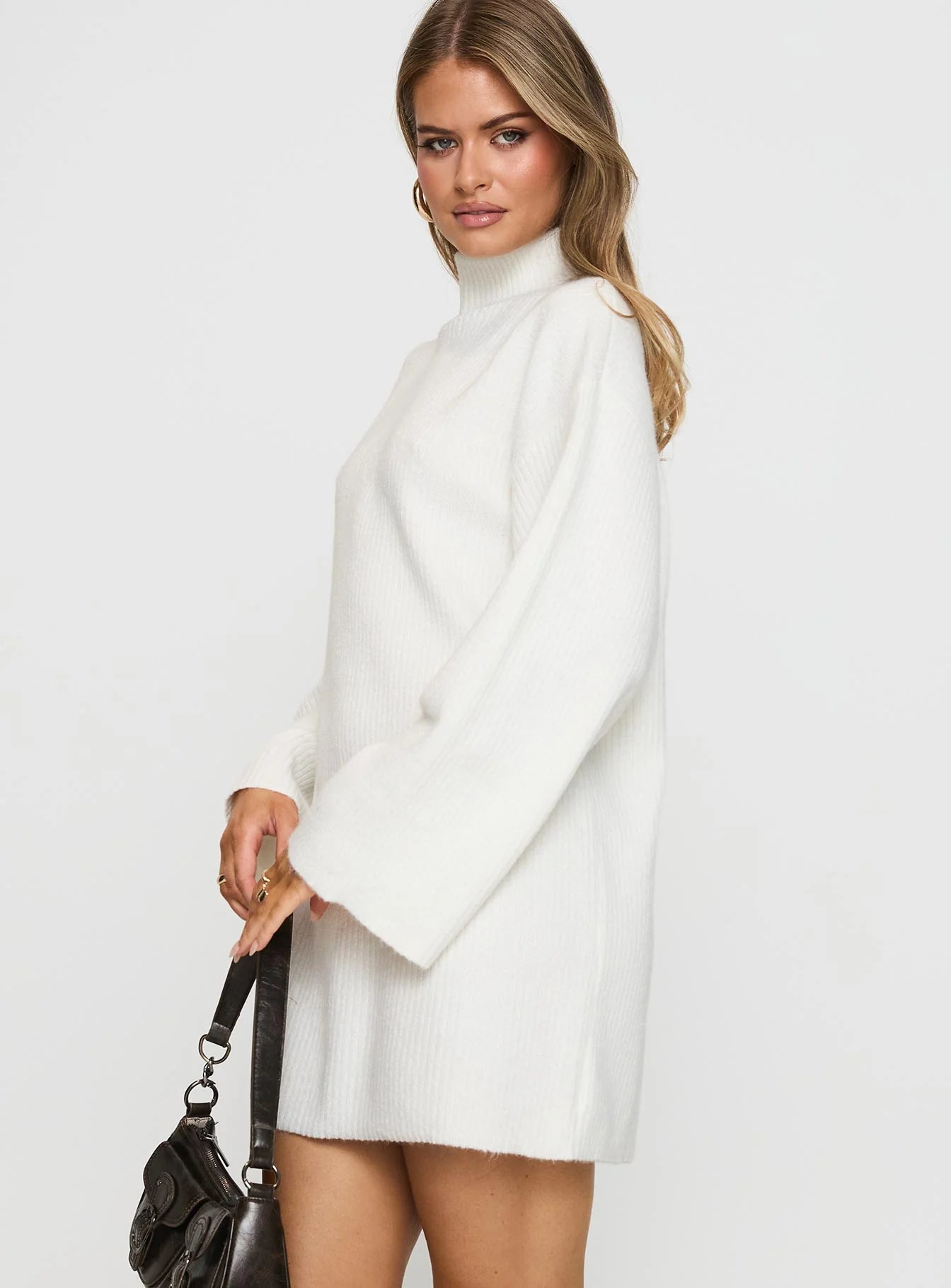 Sonelle Sweater Mini Dress White
