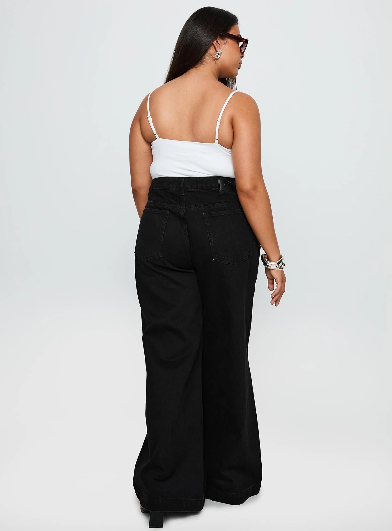 Goldie High Wide Jean True Black Curve
