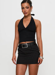 Christel Pinstripe Skort Black