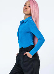 Elody Long Sleeve Bodysuit Blue