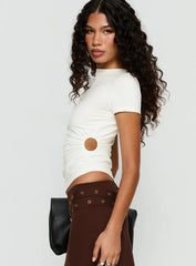 Chelese Cut Out Ruched Top White