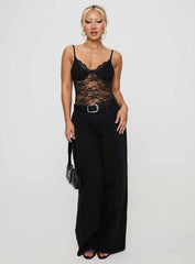 Wystan Lace Bodysuit Black
