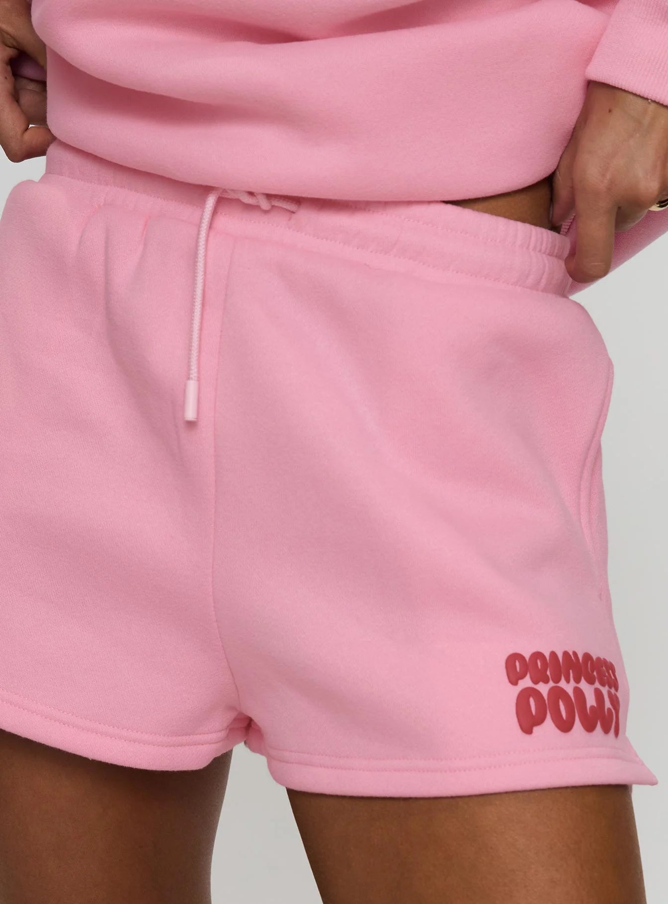 Princess Polly Sweat Short Bubble Text Pink / Red