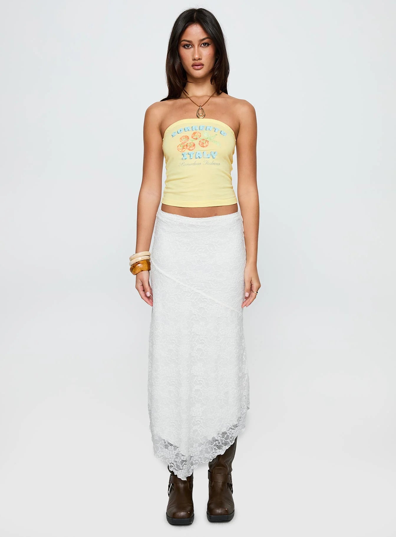 Sorrento Italy Strapless Top Yellow