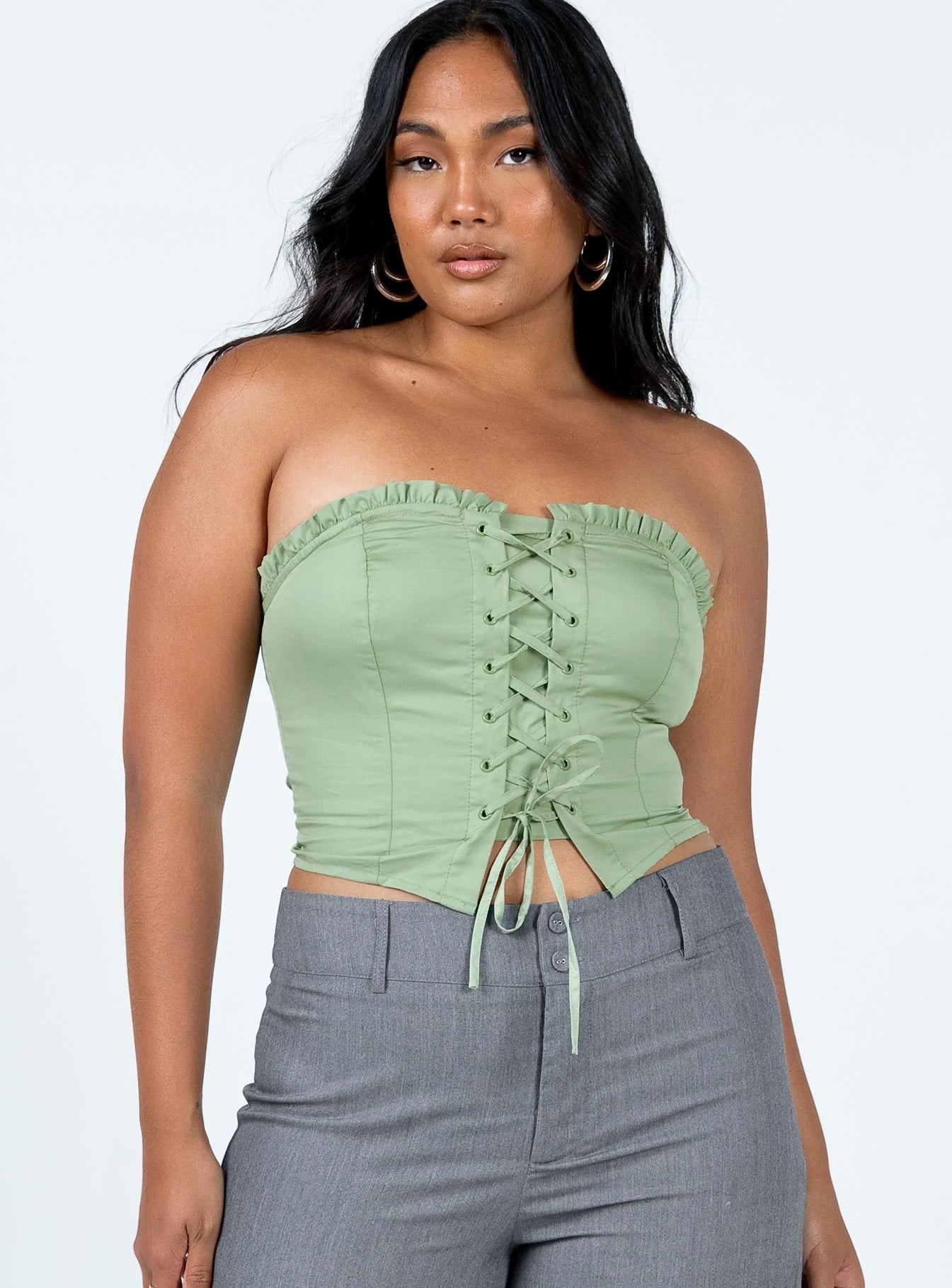 Yazmin Strapless Corset Green