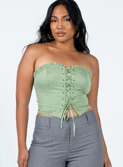 Yazmin Strapless Corset Green