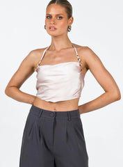 Macedon Satin Top Champagne