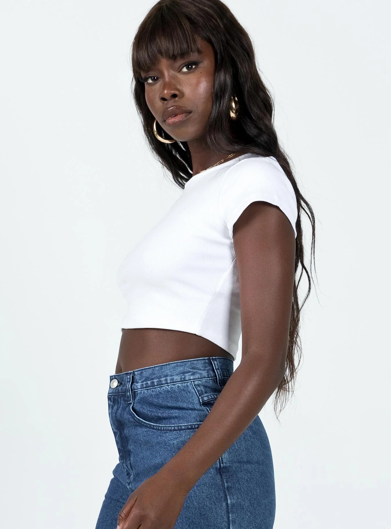 Classic Crop Tee White Petite