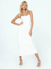 Tristan Midi Dress White