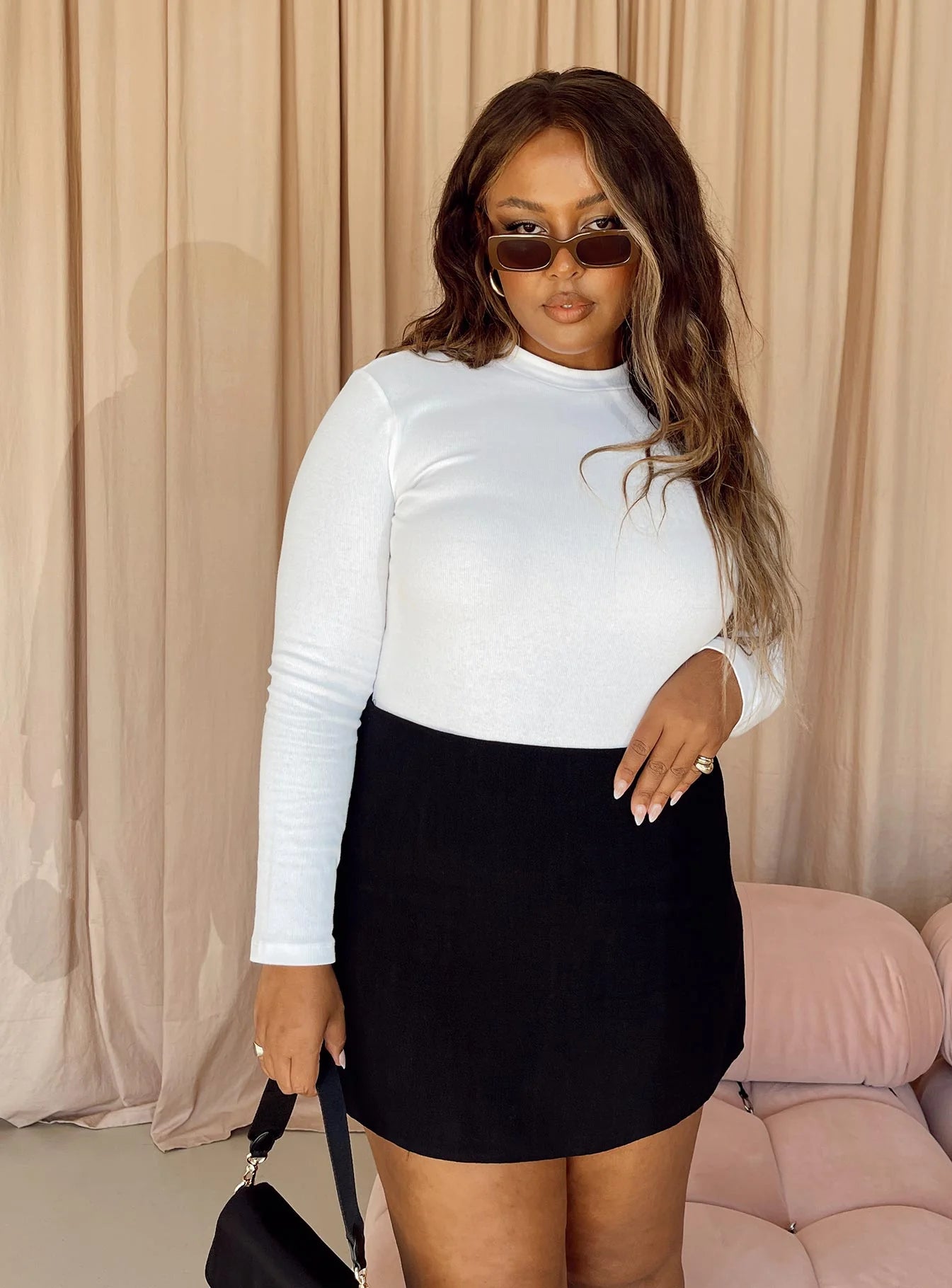 Maleny Long Sleeve Bodysuit White Curve