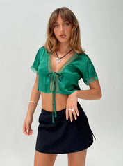 Vintage Tie Up Top Green