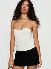 Odella Strapless Corset Top Cream