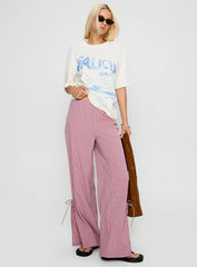 Jinxie Tie Side Pants Pink Gingham