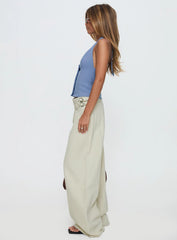 Paltrow Mid Rise Wide Leg Cargo Jeans Cream Petite