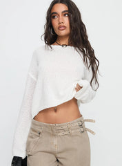 Riala Off Shoulder Knit Sweater White