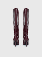 Harrie Knee High Boots Burgundy
