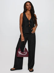 Elegance Tie Front Set Black