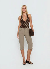 Someone New Halter Bodysuit Chocolate Polka
