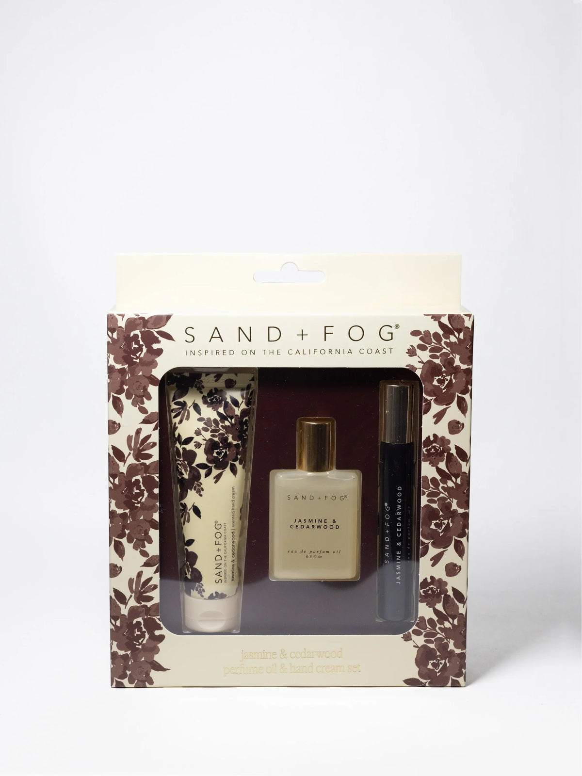 Hand Cream and Perfume Oil Rollerball Set - Jasmine & Cedarwood