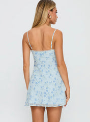 Valencia Mini Dress Blue Floral