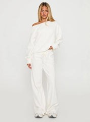 Wellness Off The Shoulder Jumper Washed White