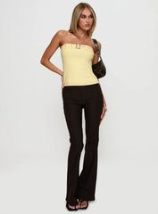 Satellite Strapless Buckle Detail Top Yellow