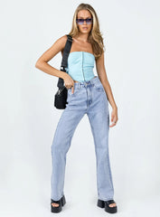 Jodye Strapless Top Blue