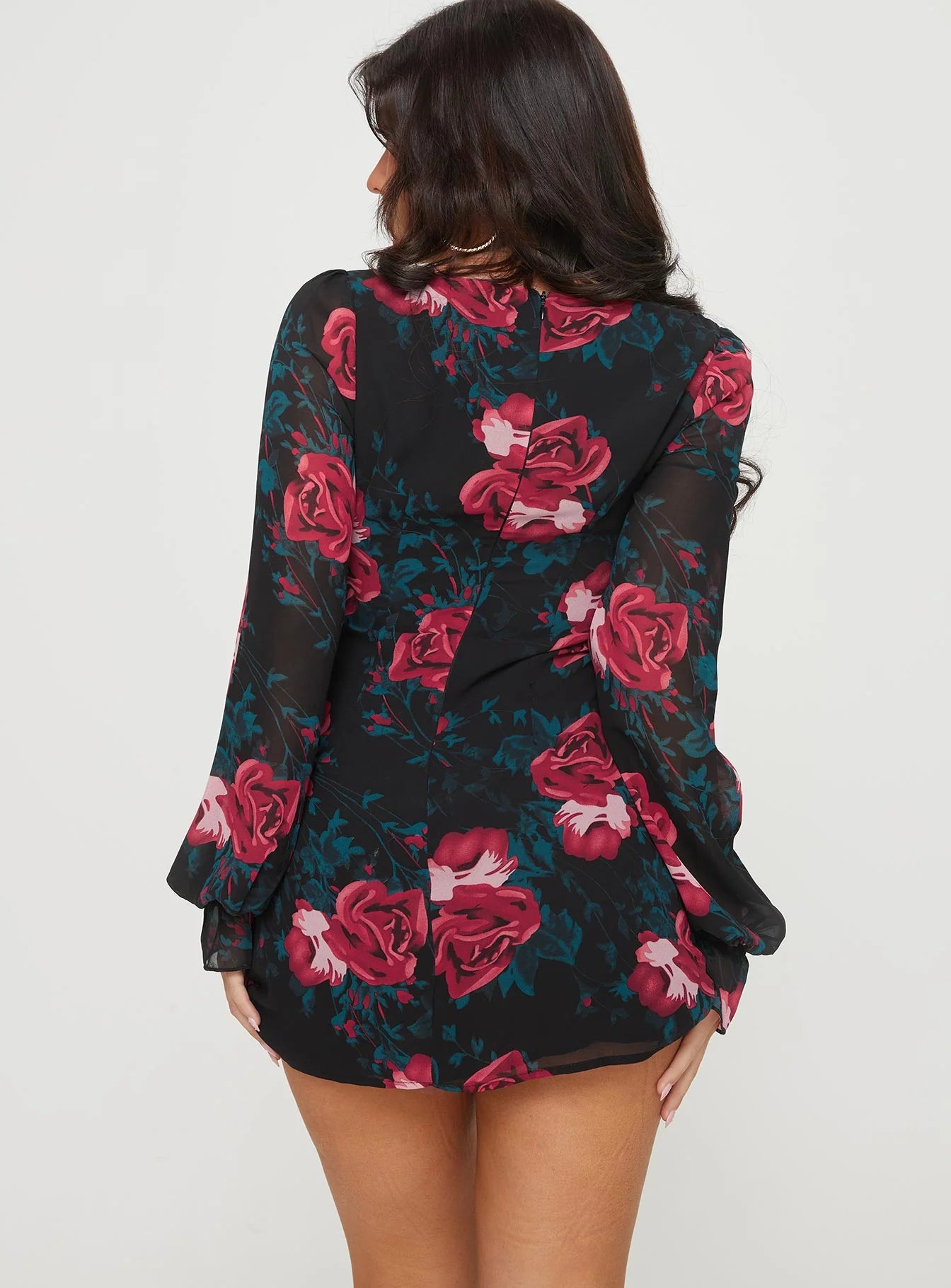 Bayford Long Sleeve Mini Dress Red / Black Petite