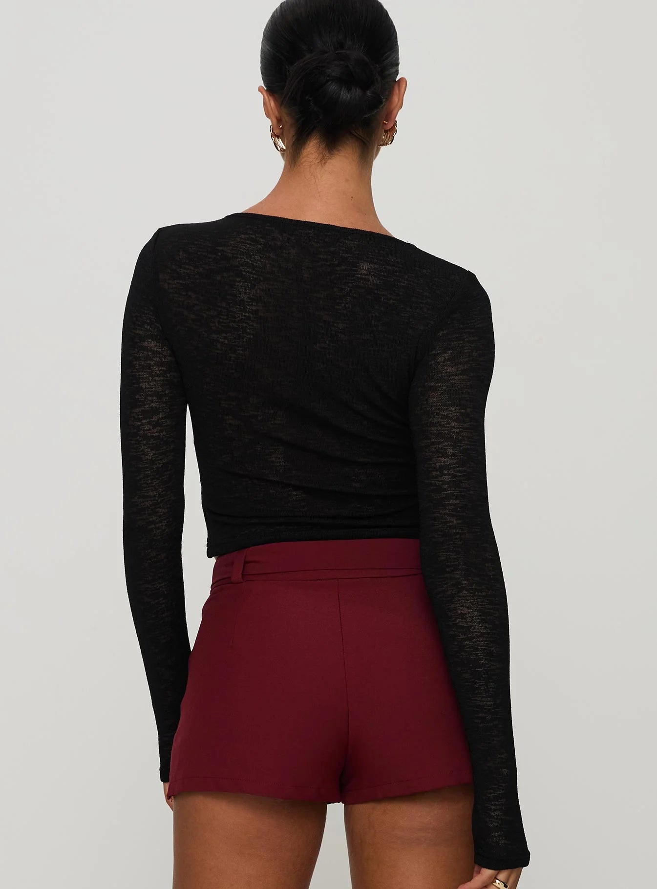 Sandrine Twist Long Sleeve Top Black