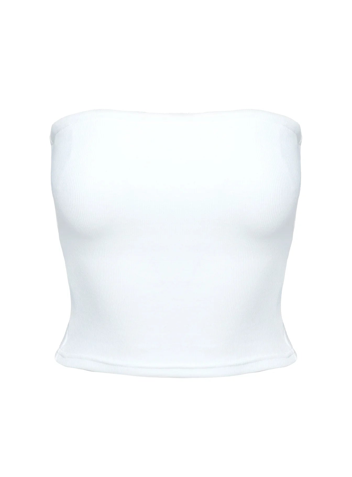 Baseline Strapless Rib Top White