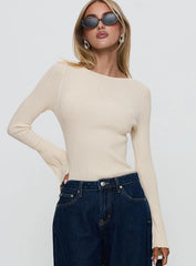 Mayok Long Sleeve Bodysuit Beige