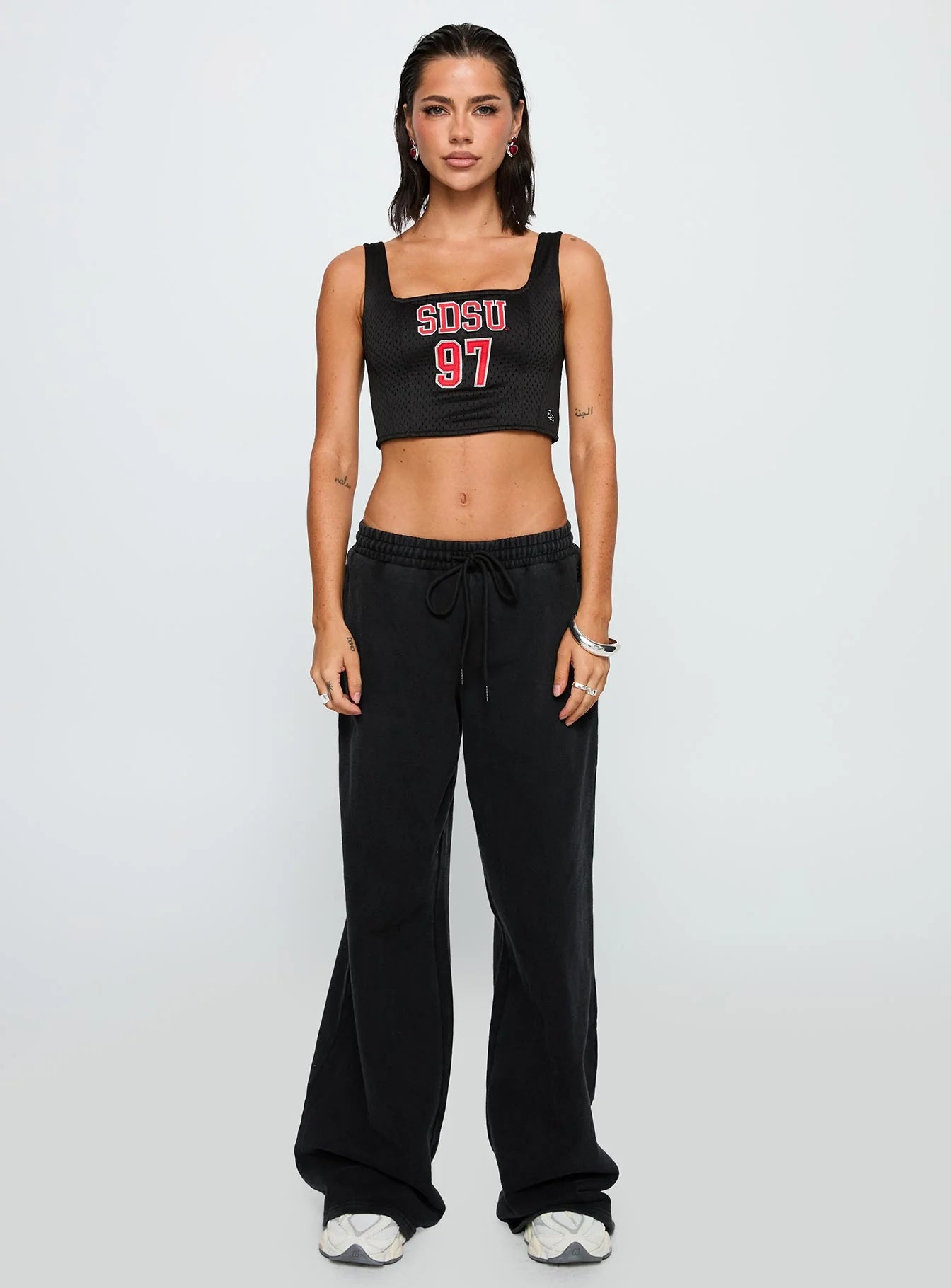 SDSU Jersey Corset Top Black
