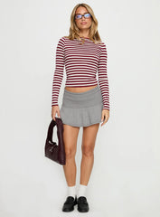Karmia Knit Foldover Mini Skirt Grey