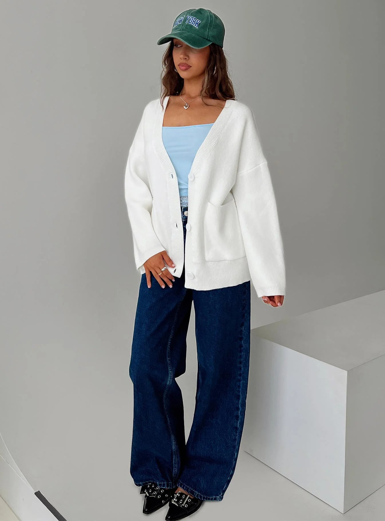 Burke Cardigan White