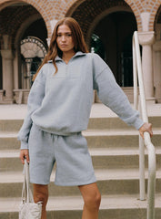 Dream Fleece Quarter Zip Sweatshirt Grey Marle
