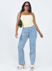 Carta Tube Corset Top Yellow
