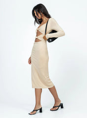 Illias Midi Dress Biege