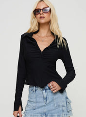 Witherspoon Long Sleeve Top Black