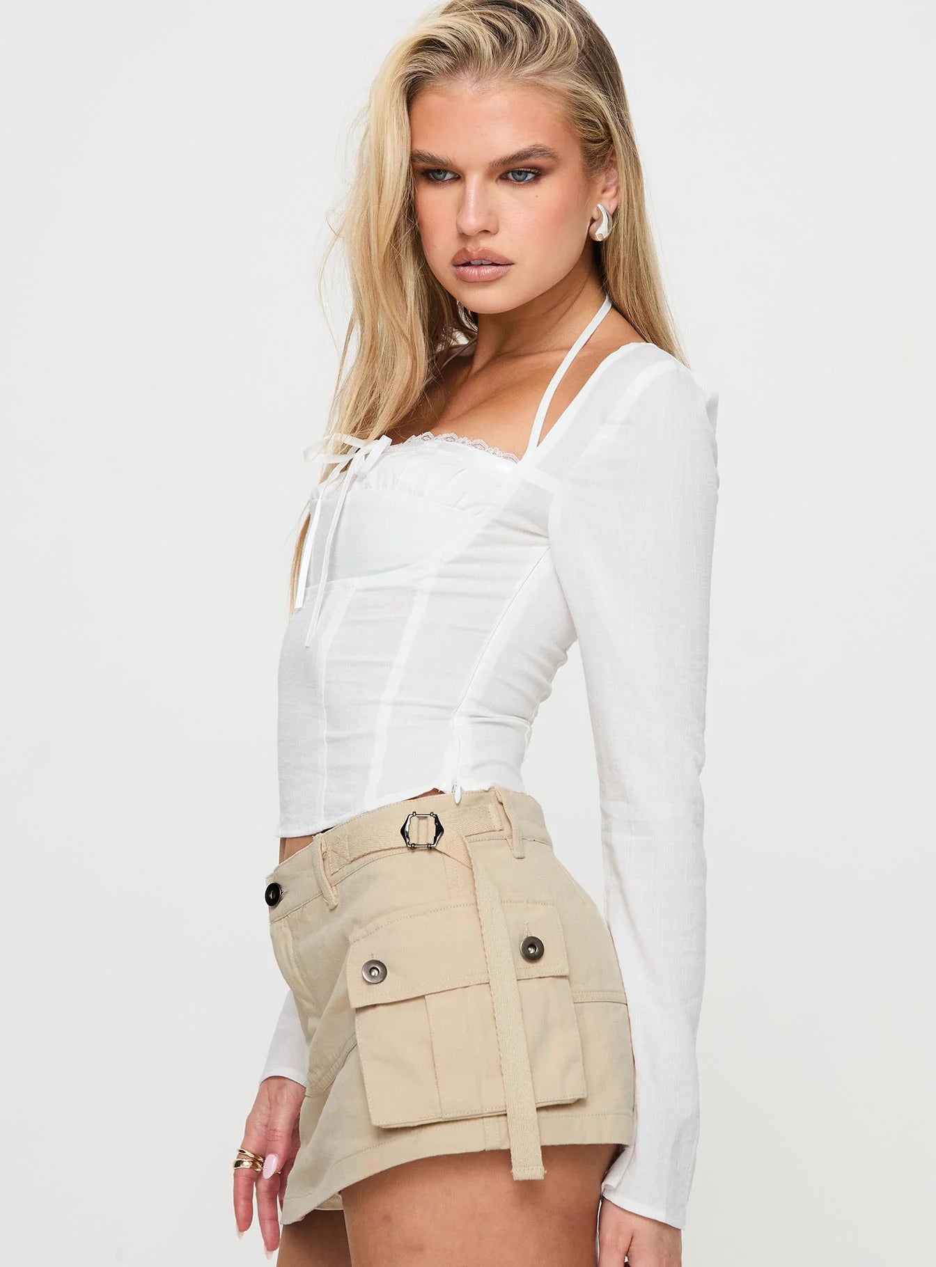 Talgada Long Sleeve Top White
