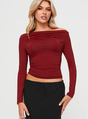 Matrid Long Sleeve Top Burgundy