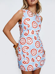Earlie Mini Dress Blue / Red