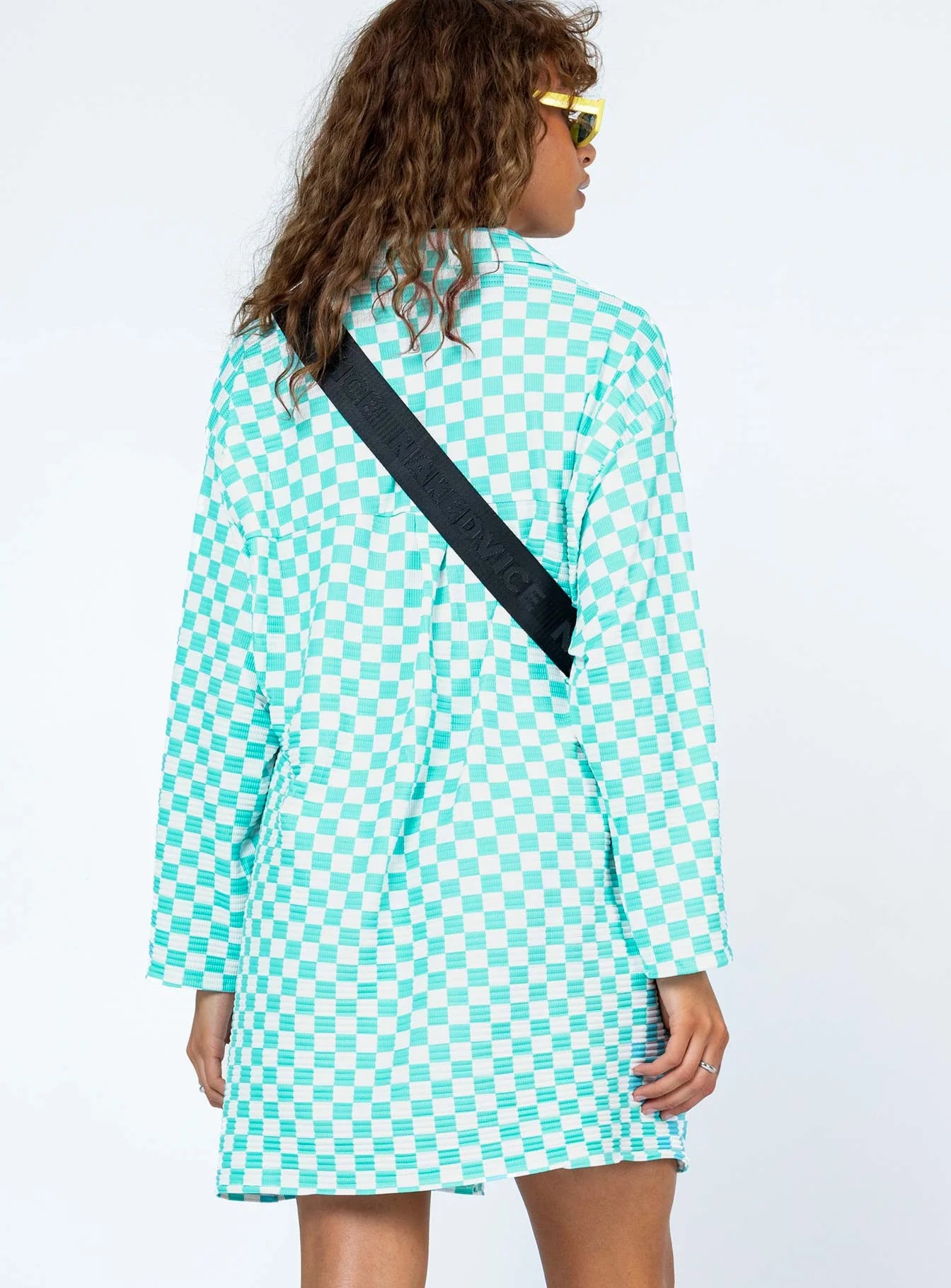 Loraine Shirt Mini Dress Blue Check