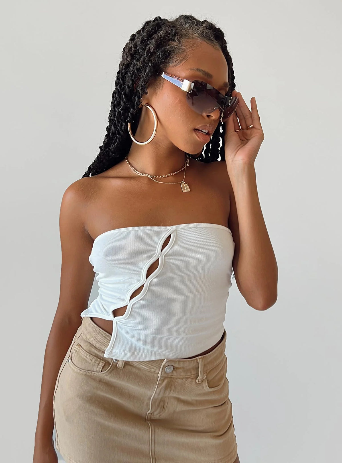 Organic Lorein Strapless Top White