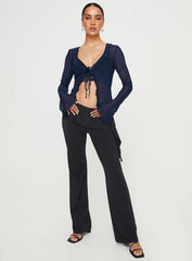 Everly Long Sleeve Top Navy