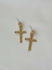 Edwards Cross Earrings Gold