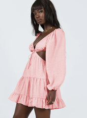 Liloh Long Sleeve Mini Dress Pink