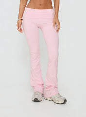 Pace Setter Active Foldover Waist Flared Leggings Pink