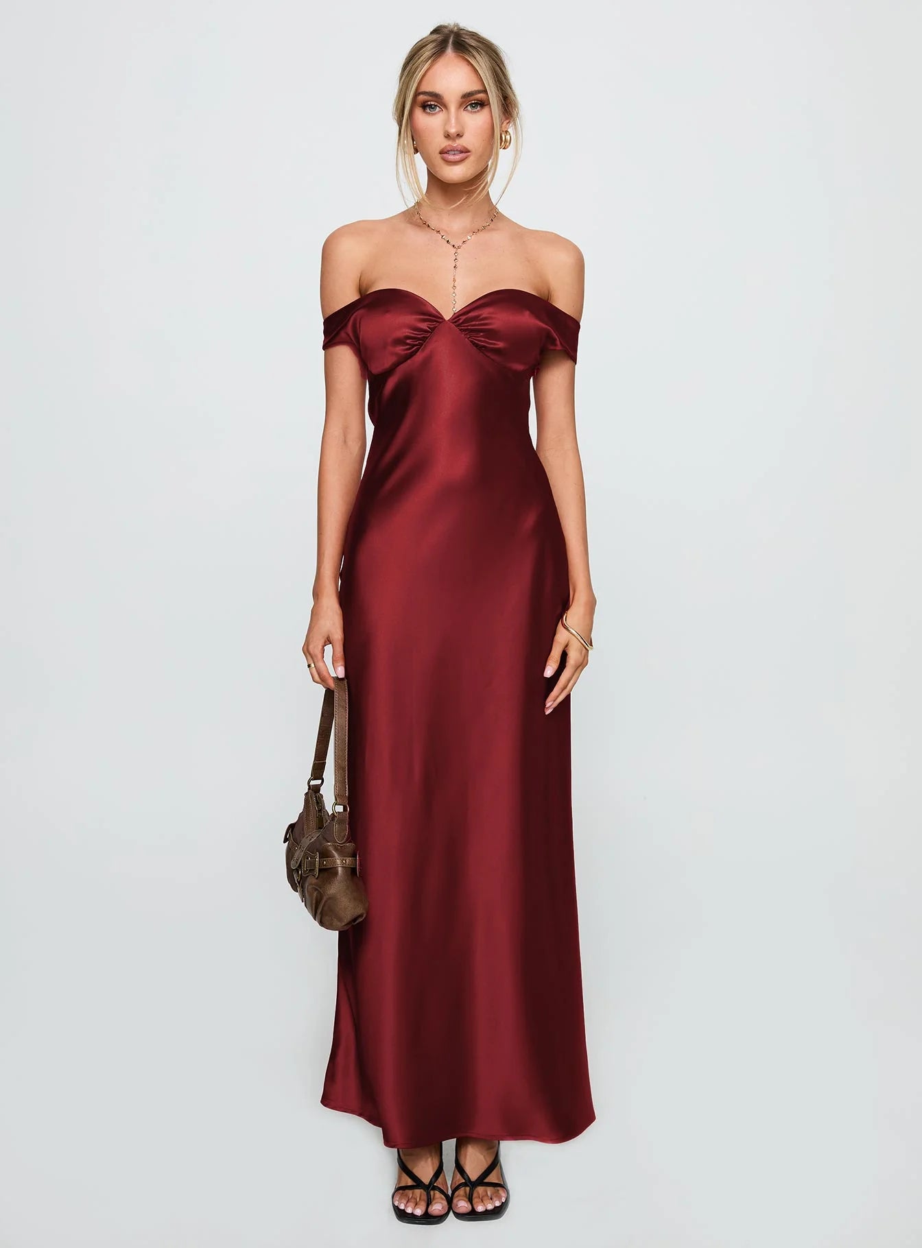 Heartthrobs Off The Shoulder Maxi Dress Red